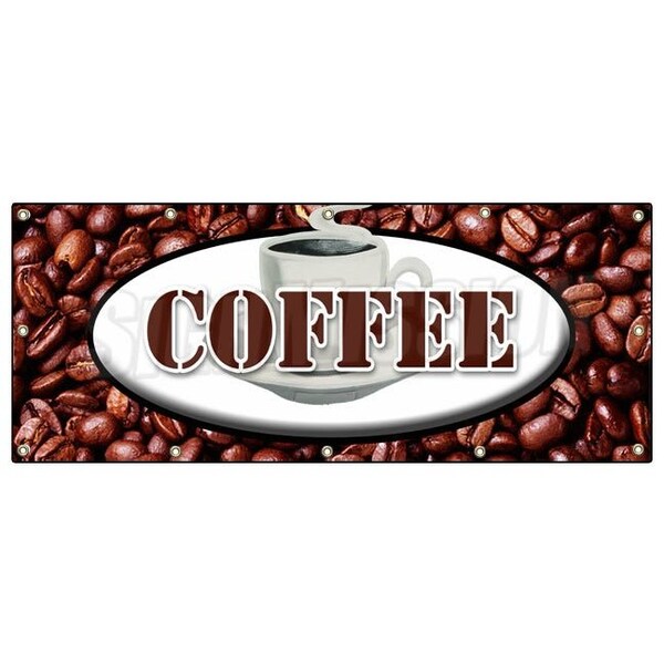 Signmission COFFEE BANNER SIGN shop cafe beans hot cappuccino signs iced fresh B-120 Coffee - main